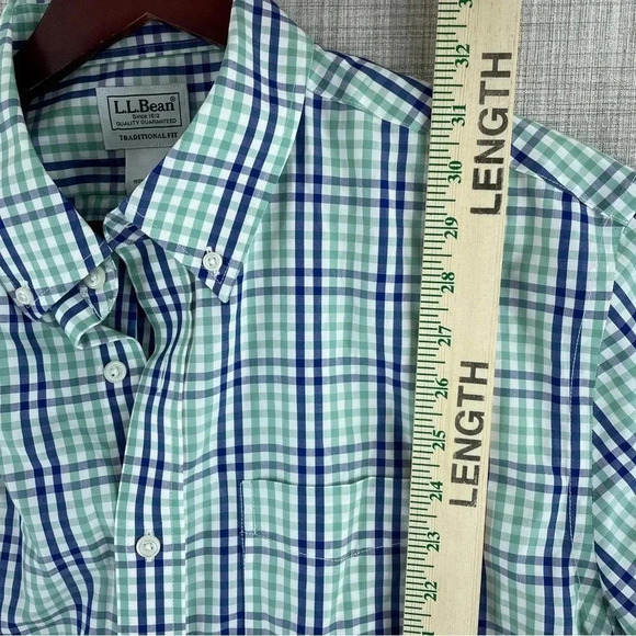 LL Bean Shirt Button Down Short Sleeve Mens Size M tall 3351 - Picture 2 of 7